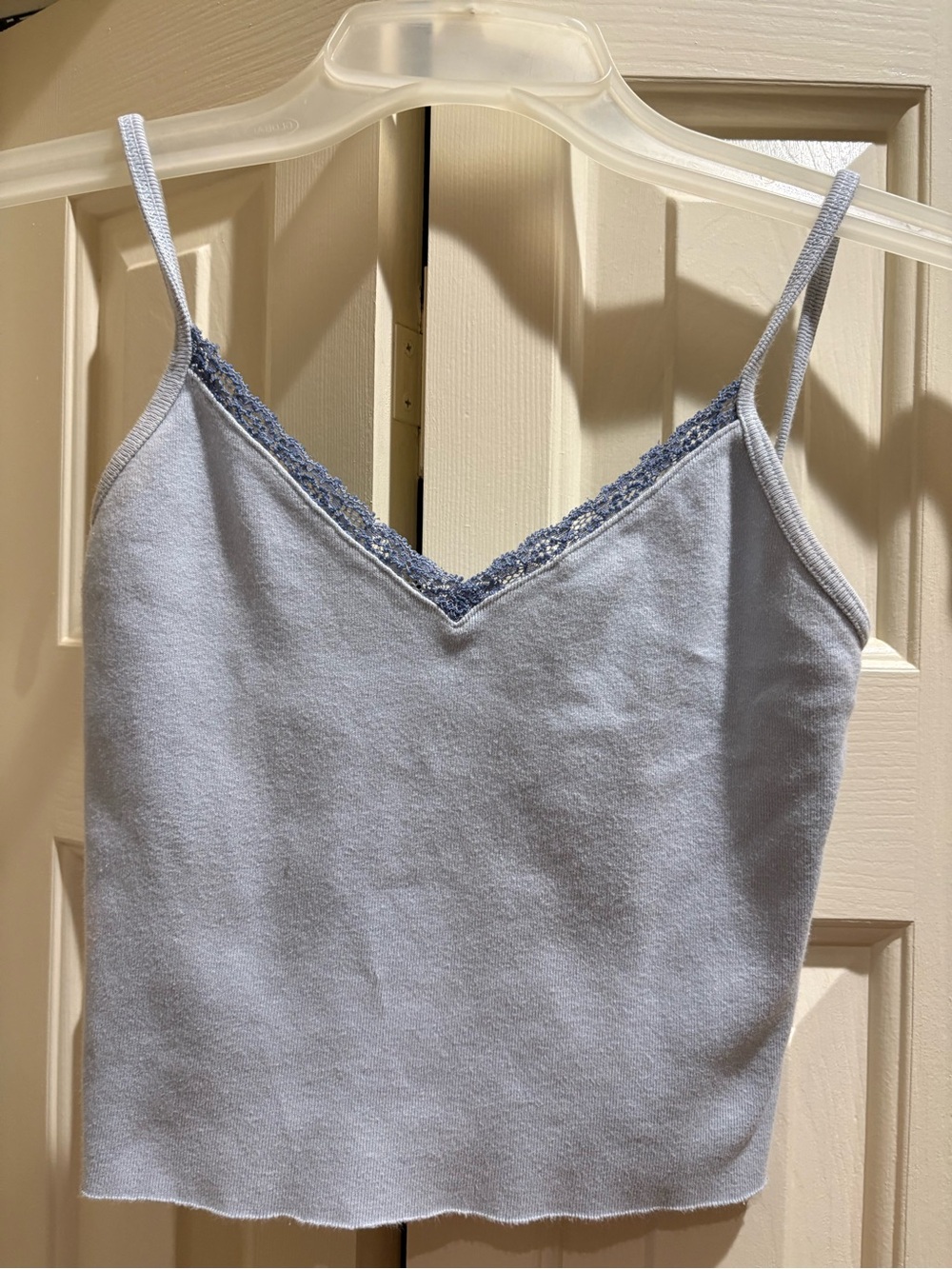 Brandy Melville Light Blue Lace-Trim Camisole Top - Women's